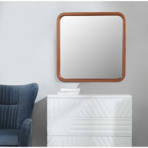 Mordern Square Decorative Wall Hanging Mirror With PU Covered MDF Framed