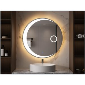 24 in. Round Frameless Anti-Fog Wall Mounted LED Bathroom Vanity Mirror