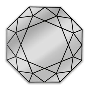 Black Framed Wall Mounted Octagonal Accent Mirror