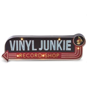 Vinyl Junkie" Metal Sign