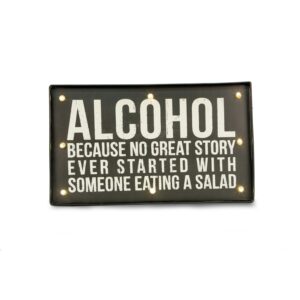 Alcohol' Lighted Metal Sign