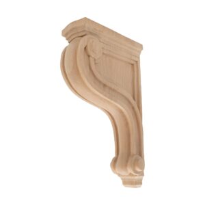 10-13/16 in. x 2-1/8 in. x 6-11/16 in. Unfinished North American Solid Alder Classic Traditional Plain Wood Corbel