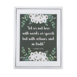 Let Us Not Love with Words Sign, All Seasons, Home Decor, Decorative Accessories, 1 Piece