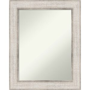 Non-Beveled Wood Wall Mirror - Trellis Silver Frame - Trellis Silver